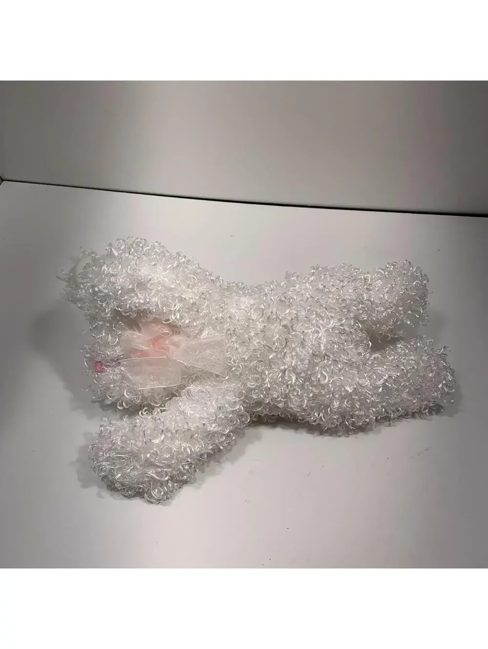 White Curly Plush Dog Puppy Stuffed Animal Soft Toy